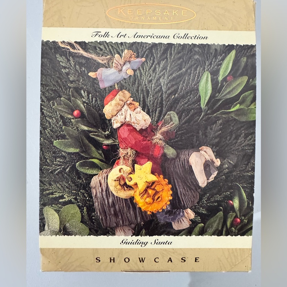 Hallmark Keepsake Ornament Folk Art American Collection Showcase “Guiding Santa”